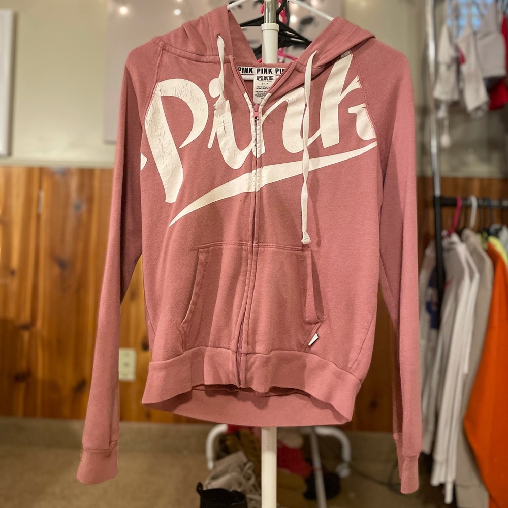 pink zip up jacket